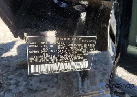 2024 Subaru Outback Onyx Edition from USA, damaged, VIN 4S4BTALCXR3293652